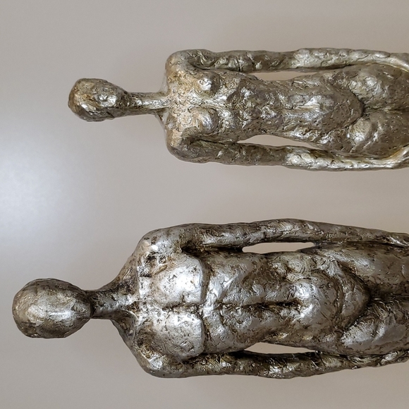 Antique Silver Finish Sculptures - Picture 2 of 4